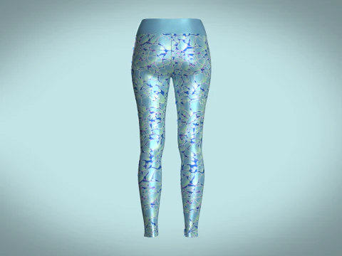Girls Sports Leggings - Alien Camo Print 3D Model