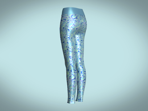 Girls Sports Leggings - Alien Camo Print Modelo 3D