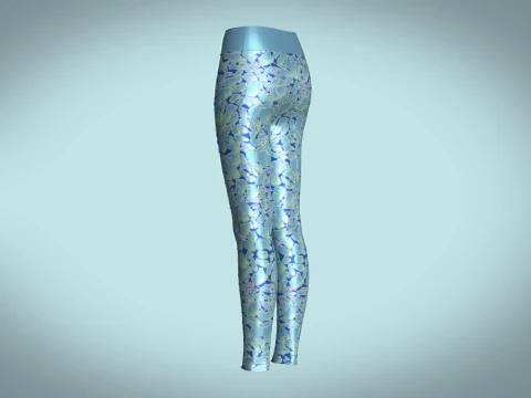Girls Sports Leggings - Alien Camo Print 3D Model
