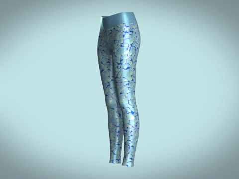 Girls Sports Leggings - Alien Camo Print Modelo 3D