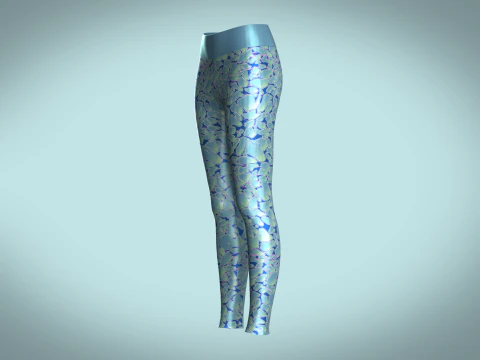 Girls Sports Leggings - Alien Camo Print 3D Model