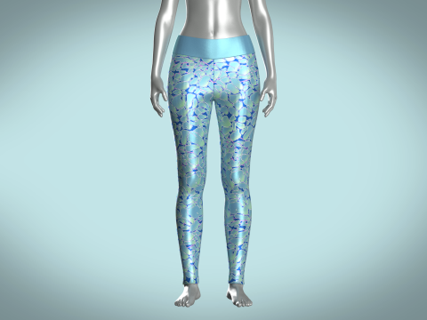 Girls Sports Leggings - Alien Camo Print Modelo 3D
