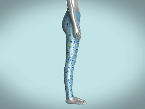 Girls Sports Leggings - Alien Camo Print 3D Model