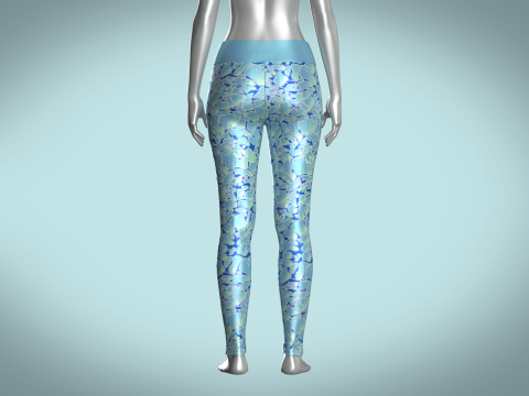 Girls Sports Leggings - Alien Camo Print Modelo 3D