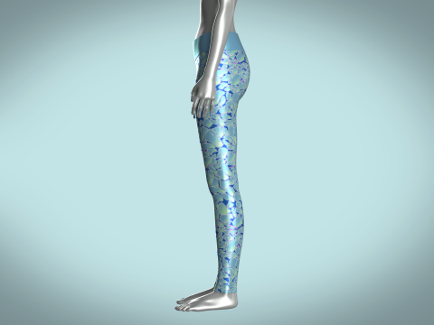 Girls Sports Leggings - Alien Camo Print Modelo 3D
