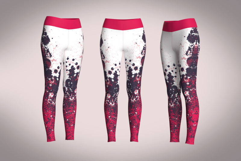 Girls Sports Leggings - Red Printed Model 3D .c4d .max .obj .3ds .fbx .stl .blend 