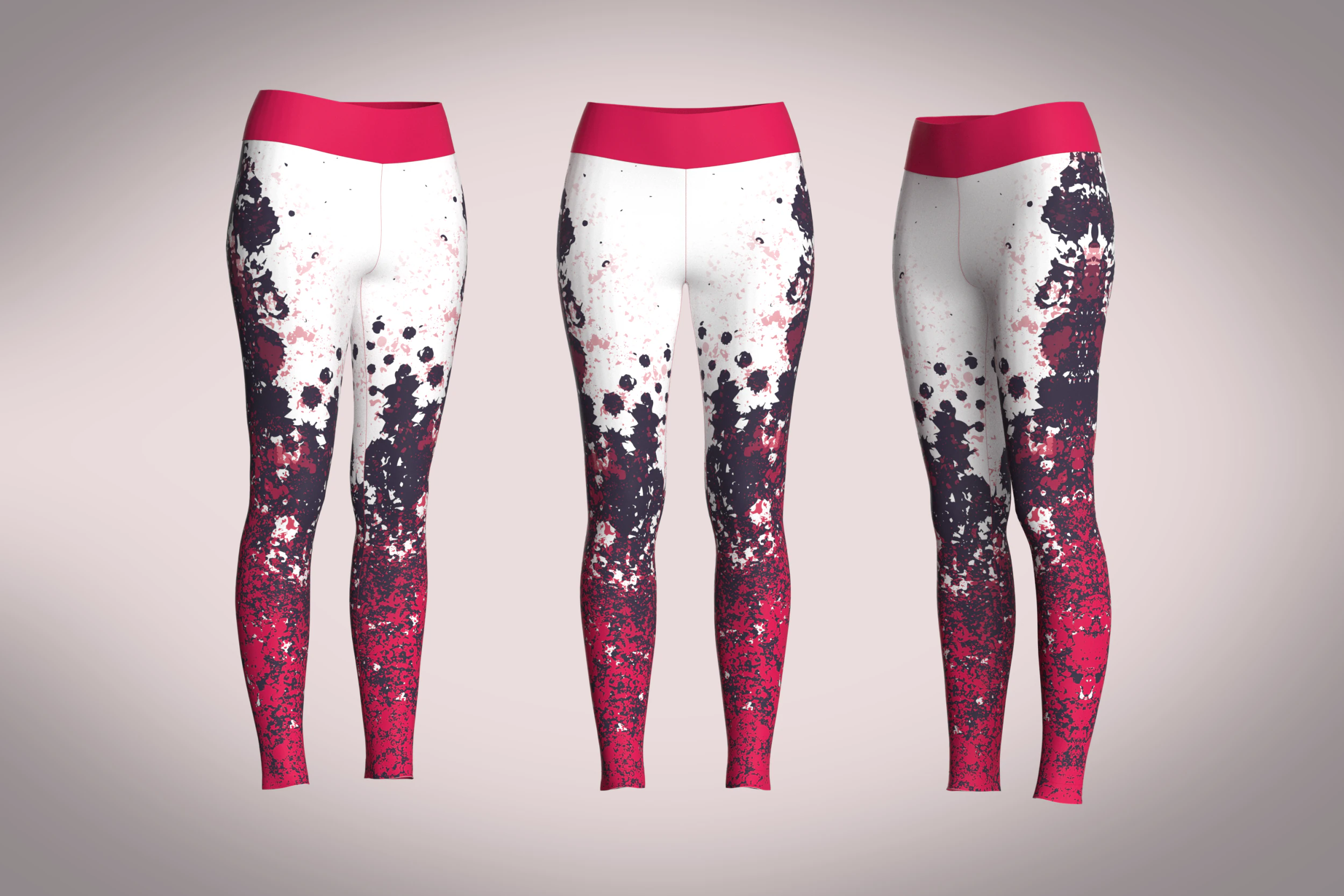 Girls Sports Leggings - Red Printed 3D Model .c4d .max .obj .3ds .fbx .stl .blend 