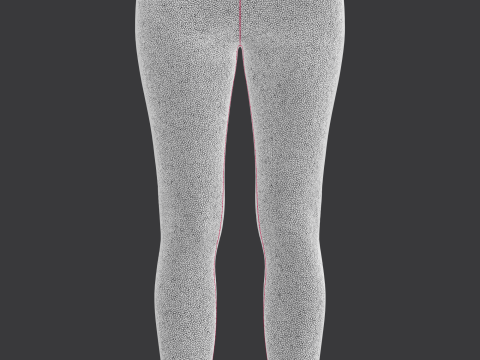 Girls Sports Leggings - Red Printed Model 3D