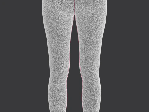 Girls Sports Leggings - Red Printed 3D Model