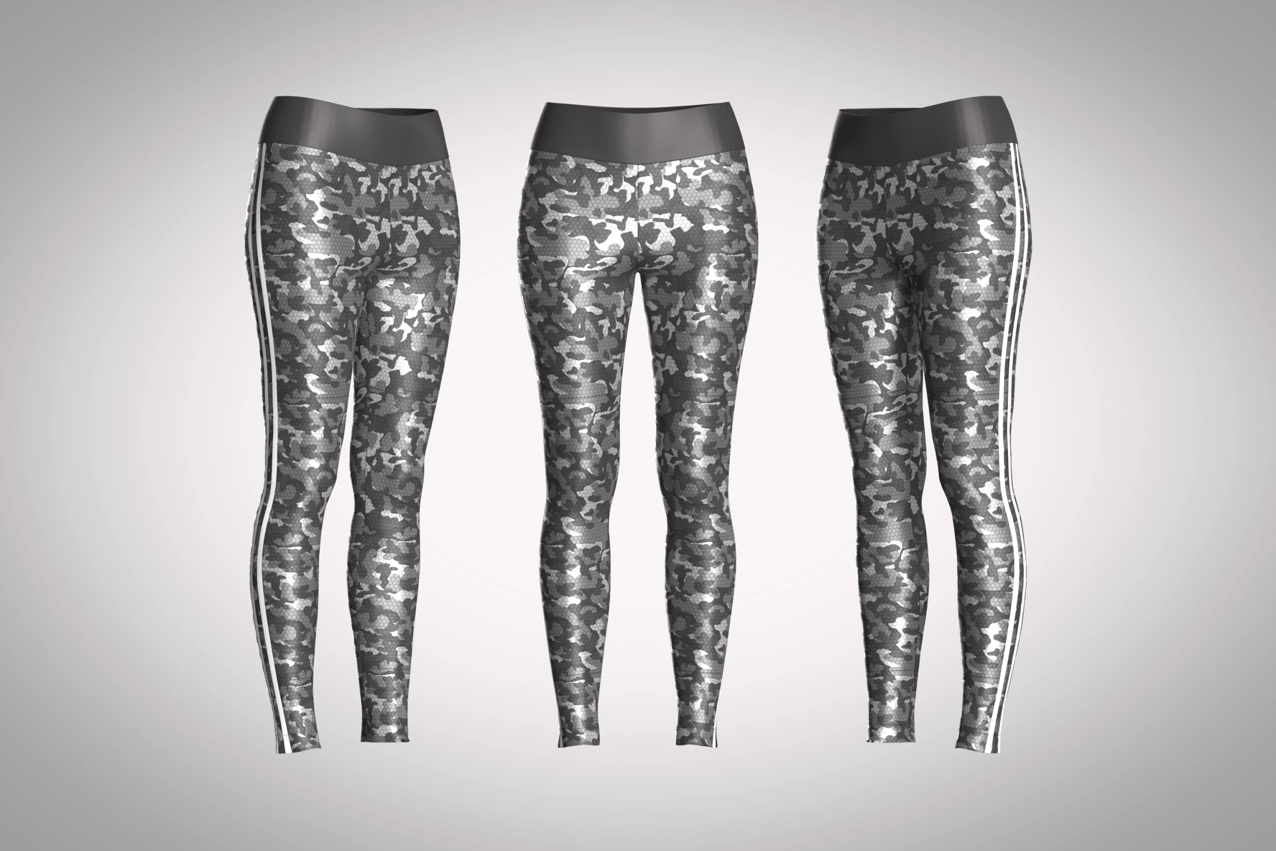 Girls Sports Leggings - Camo Printed 3D Model .c4d .max .obj .3ds .fbx .stl .blend 