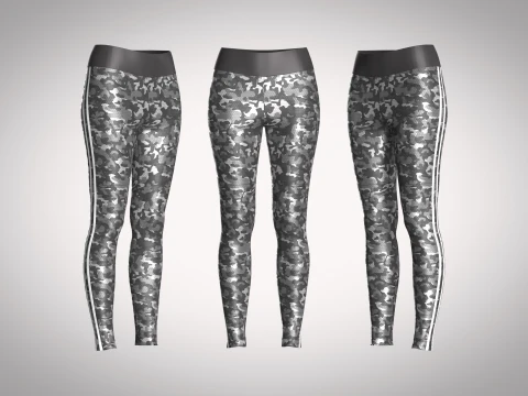Спортивные леггинсы для девочек - с камуфляжным принтом 3D Модель