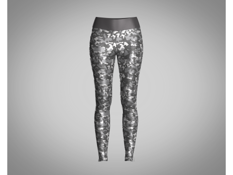 Girls Sports Leggings - Camo Printed Modèle 3D