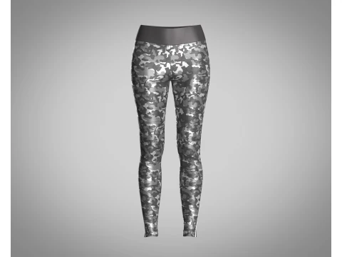 Girls Sports Leggings - Camo Printed 3D Model