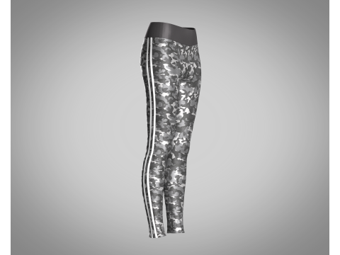 Girls Sports Leggings - Camo Printed Modèle 3D