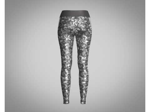 Girls Sports Leggings - Camo Printed Modèle 3D