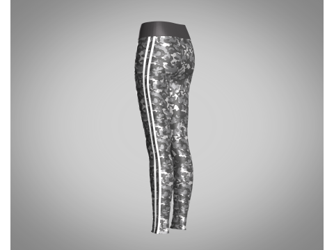 Girls Sports Leggings - Camo Printed Modèle 3D