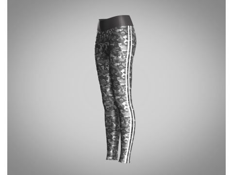 Girls Sports Leggings - Camo Printed Modèle 3D
