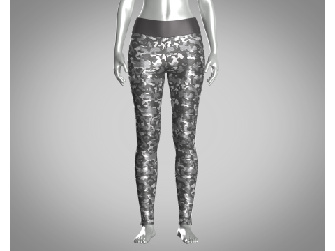 Girls Sports Leggings - Camo Printed Modèle 3D