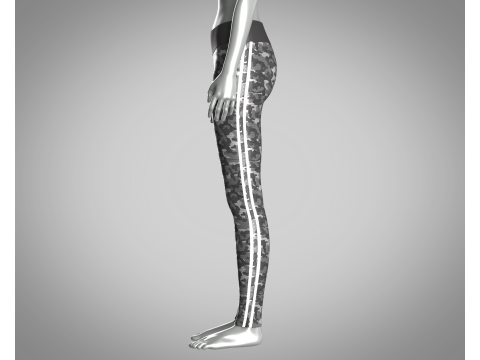 Girls Sports Leggings - Camo Printed Modèle 3D