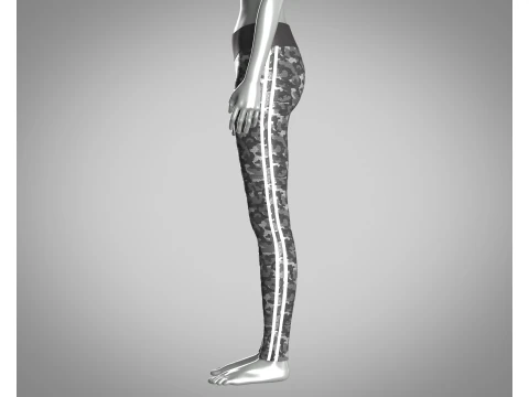 Girls Sports Leggings - Camo Printed 3D Model