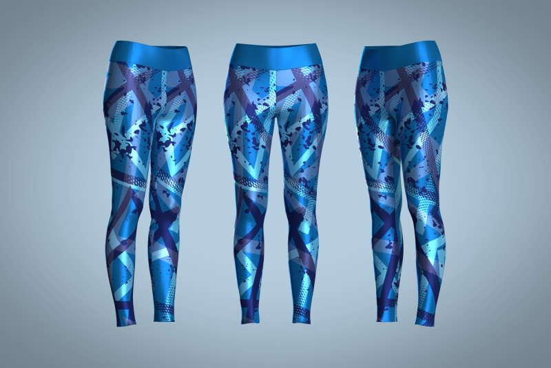 Girls Sports Leggings - Blue Print 3D 模型 .c4d .max .obj .3ds .fbx .stl .blend 