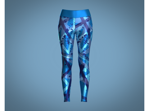 Girls Sports Leggings - Blue Print 3D 模型