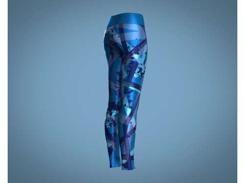 Girls Sports Leggings - Blue Print 3D 模型