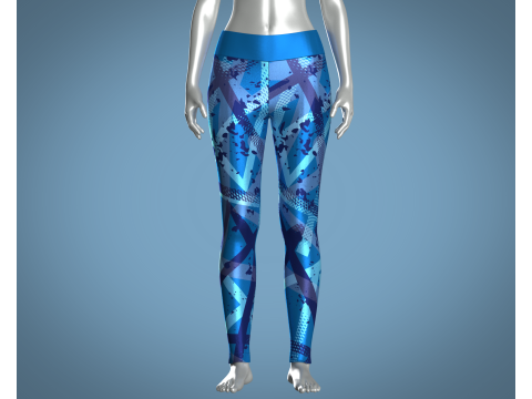 Girls Sports Leggings - Blue Print 3D 模型