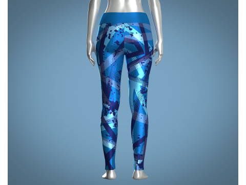 Girls Sports Leggings - Blue Print 3D 模型