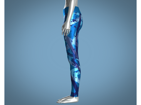 Girls Sports Leggings - Blue Print 3D 模型