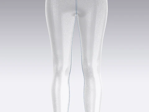 Girls Sports Leggings - Blue Print 3D Model