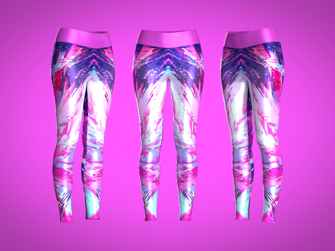 Girls Sports Leggings - Barbie Printed 3D Model