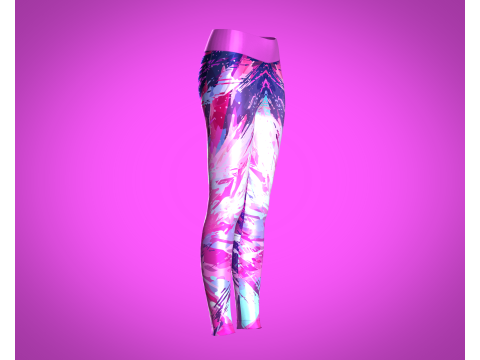 Girls Sports Leggings - Barbie Printed 3D 모델