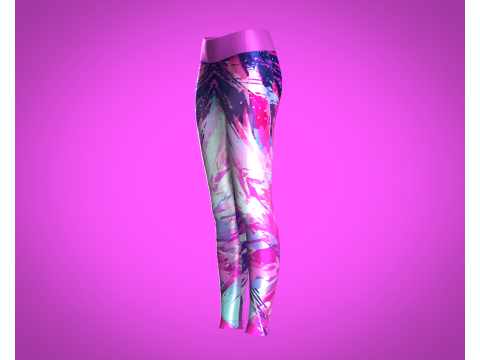 Girls Sports Leggings - Barbie Printed 3D 모델