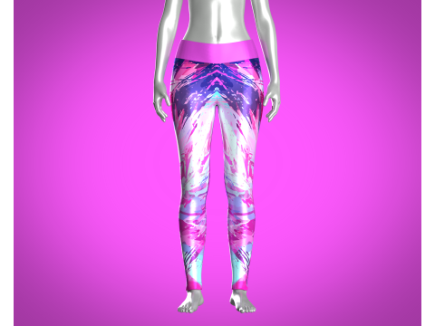 Girls Sports Leggings - Barbie Printed 3D 모델