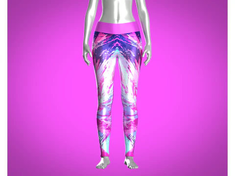 Girls Sports Leggings - Barbie Printed 3D Model