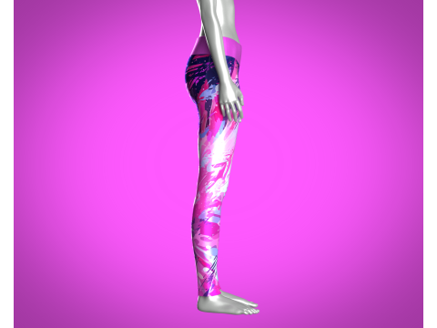 Girls Sports Leggings - Barbie Printed 3D 모델