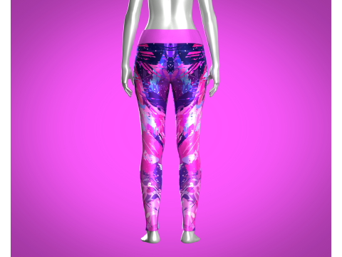 Girls Sports Leggings - Barbie Printed 3D 모델