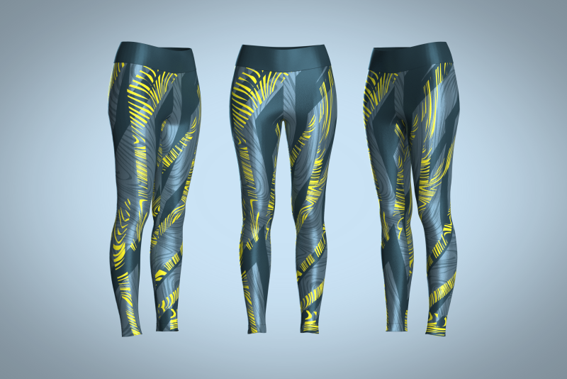 Girls Sports Leggings - Yellow Printed 3D Model .c4d .max .obj .3ds .fbx .stl .blend 