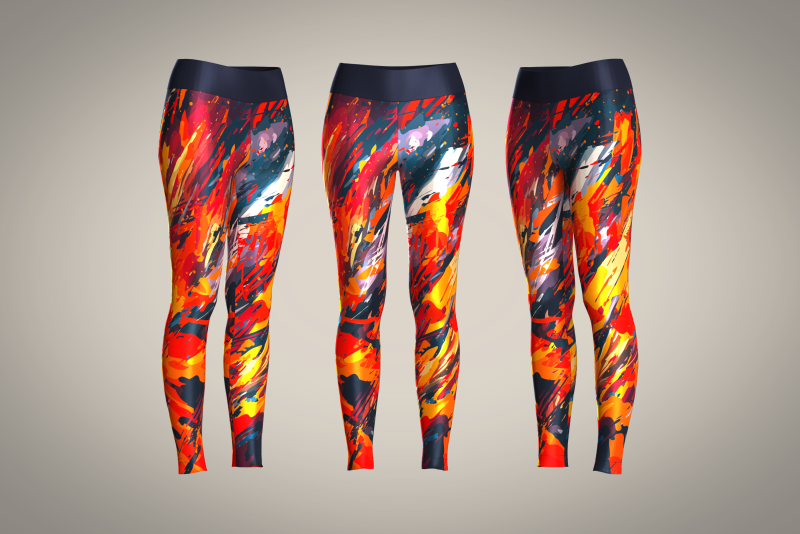Girls Sports Leggings - sublimation Printed 3D 模型 .c4d .max .obj .3ds .fbx .stl .blend 
