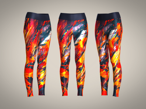 Girls Sports Leggings - sublimation Printed 3D Model