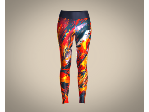 Girls Sports Leggings - sublimation Printed 3D 模型