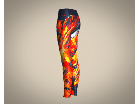 Girls Sports Leggings - sublimation Printed 3D 模型