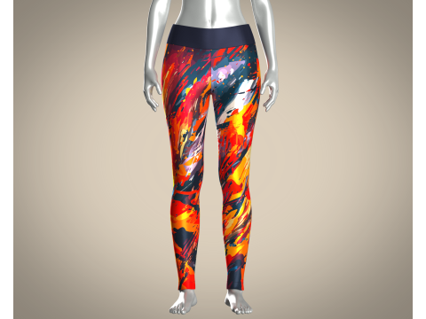 Girls Sports Leggings - sublimation Printed 3D 模型