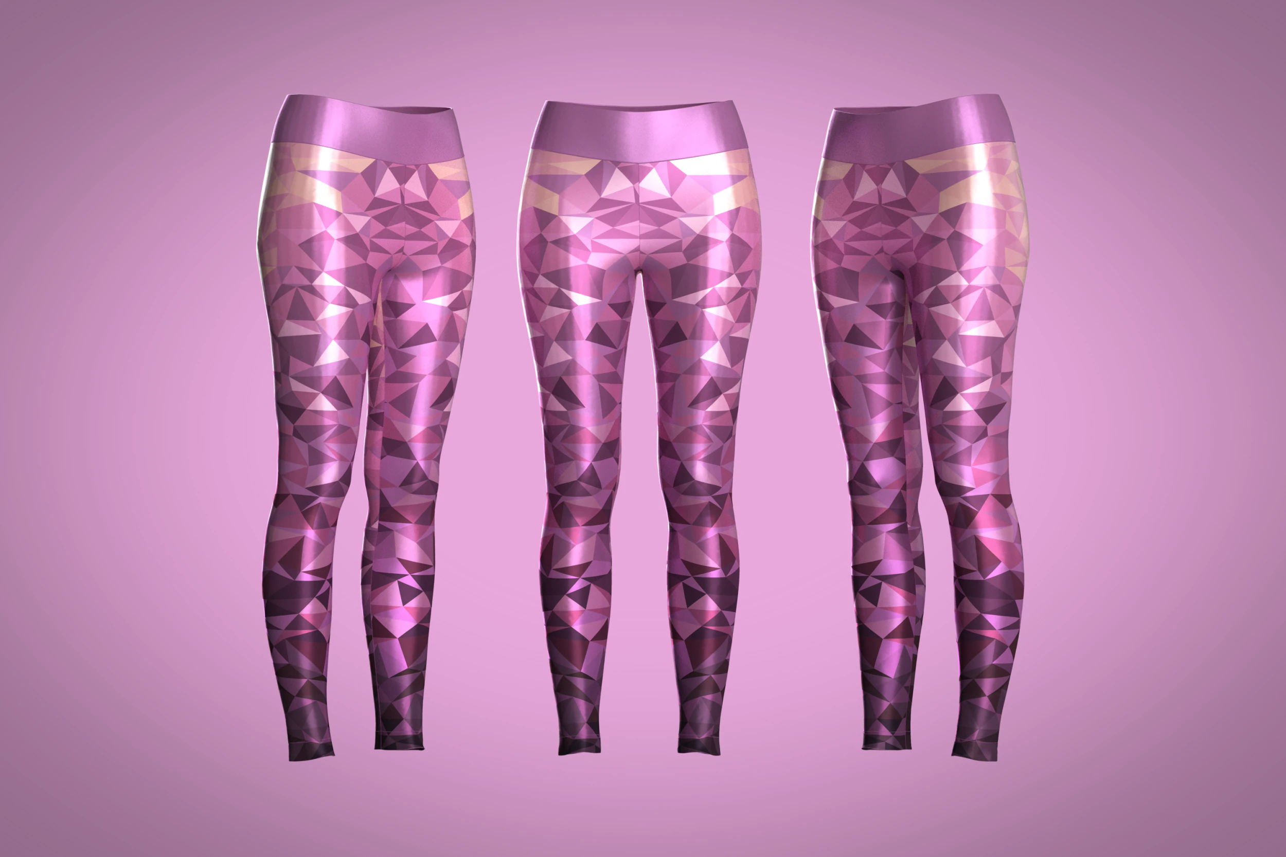 Girls Sports Leggings - sublimation Print 3D Model .c4d .max .obj .3ds .fbx .stl .blend