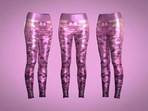 Спортивные леггинсы для девочек - сублимационная печать 3D Модель