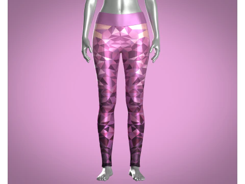 Girls Sports Leggings - sublimation Print 3D Model