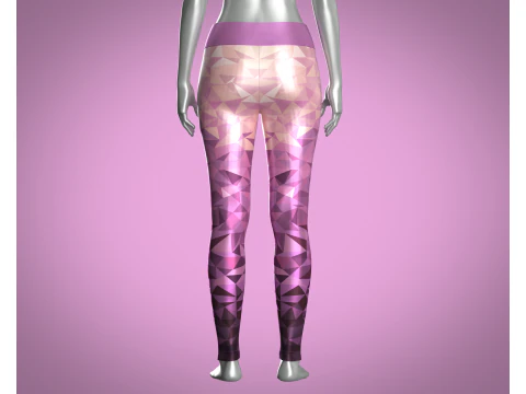 Girls Sports Leggings - sublimation Print 3D Model