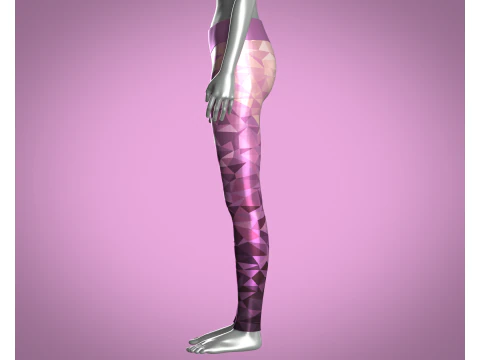 Girls Sports Leggings - sublimation Print 3D Model
