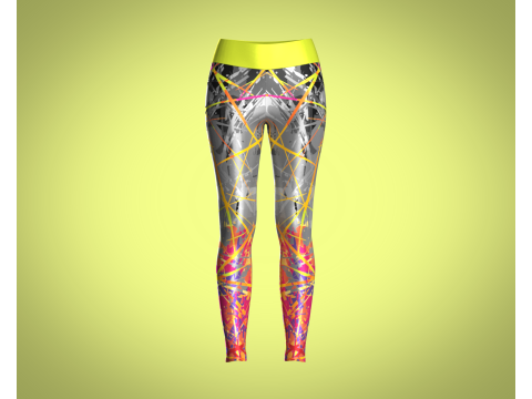 Girls Sports Leggings - Sporty Printed 3D Model